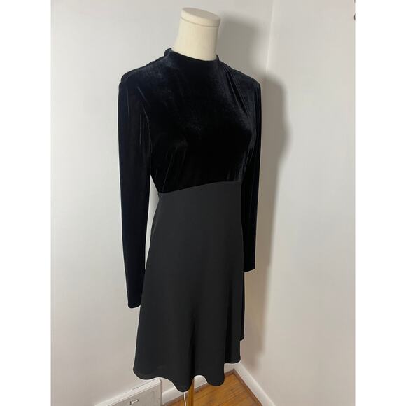 Black Whimsygoth witchy velvet fall dress VINTAGE 90S SMALL - Picture 2 of 4